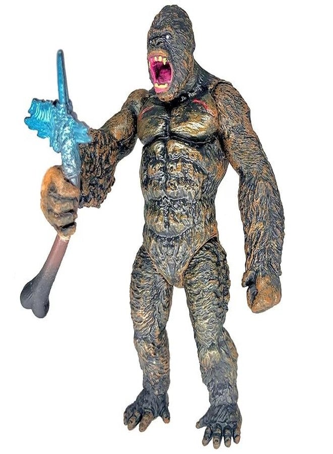 Mallexo مجسم كينغ كونغ من ماليكسو مع أسلحة ما قبل التاريخ، ألعاب للأطفال من عمر 3 سنوات فما فوق | تمثال قرد متحرك للبنات والأولاد، غودزيلا ملك الوحوش، ديكور هالوين، هدية للحفلات، مجموعة ألعاب، هدية تذكارية لأعياد الميلاد - Image 1